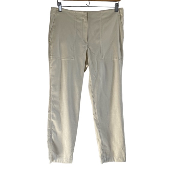 Theory Treeca Pant In Cotton Twill Ecru - Picture 7 of 13